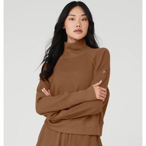 ALO Waffle Weekend Escape Mock Neck Longsleeve